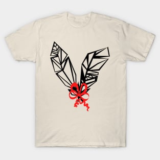 Two bird feathers and a red ribbon T-Shirt